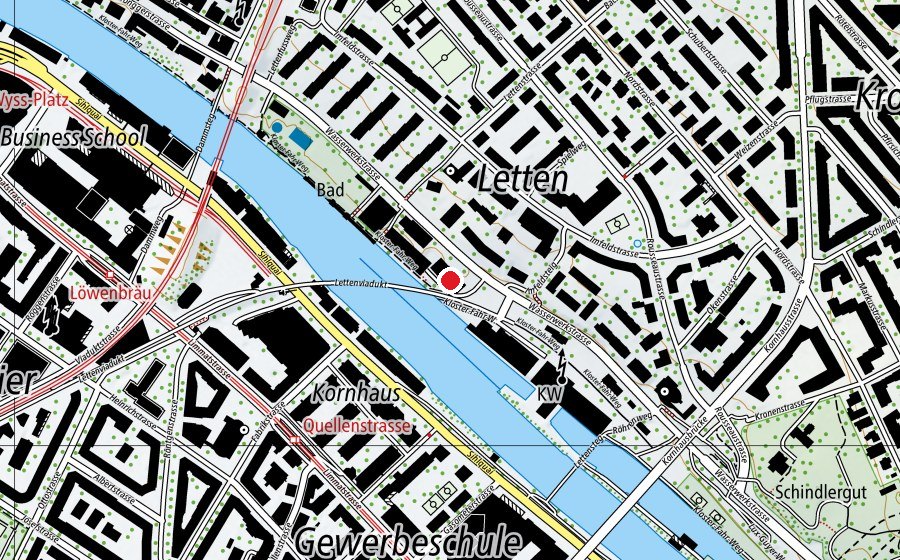 Map showing the location of Kinderhort Wasserwerk - Mittag-Abend (Kindergarten)