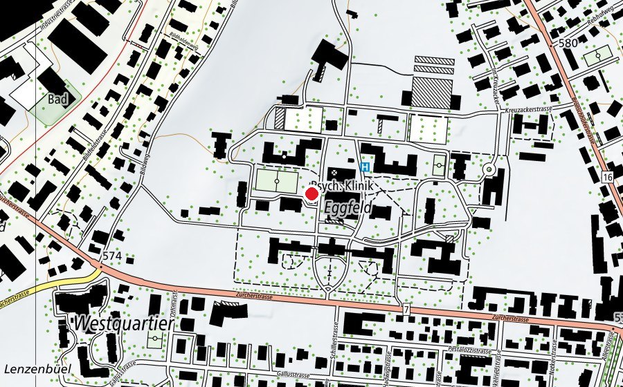 Karte mit dem Standort von Kinderkrippe Chäferhus (Kindergarten)