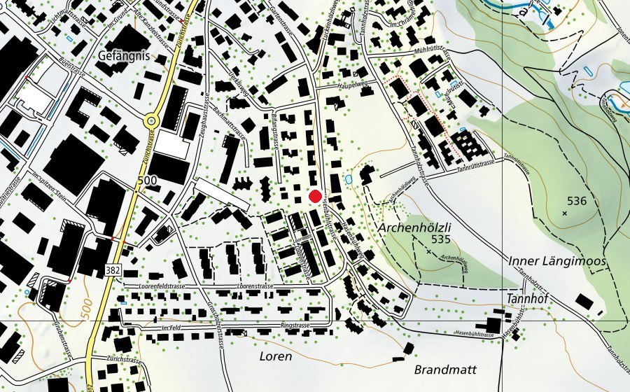 Mappa con la posizione di Kinderkrippe Müsliburg (Scuola dell’infanzia)