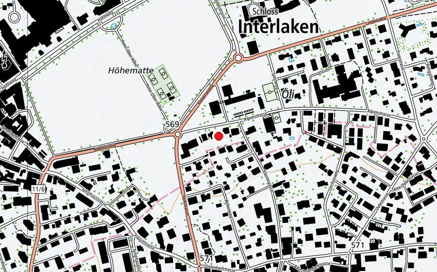 Karte mit dem Standort von Kindertagesstätte Alpenstrasse (Kindergarten)