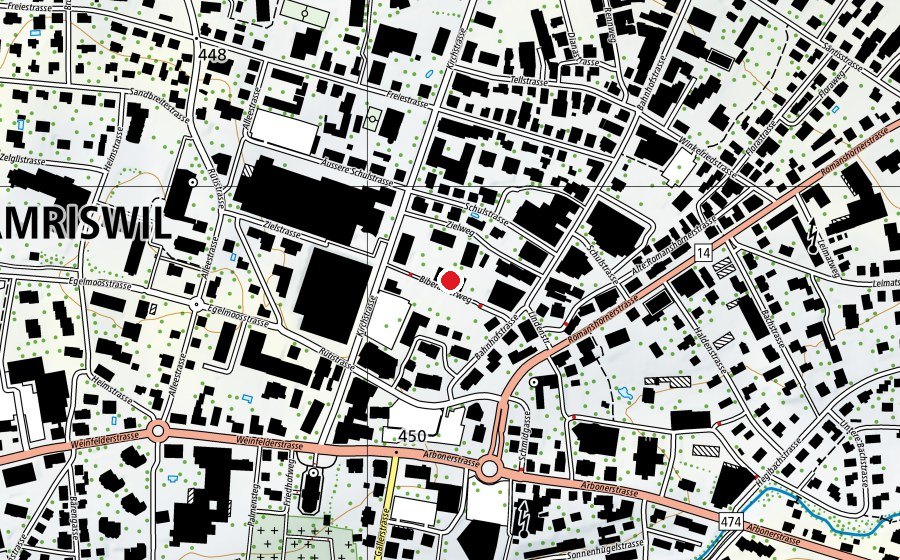 Map showing the location of Kindertagesstätte Amriswil (Kindergarten)