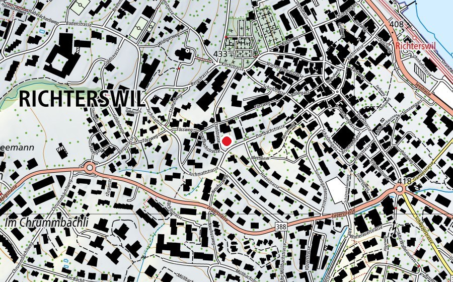 Map showing the location of Kindertagesstätte (Kindergarten)