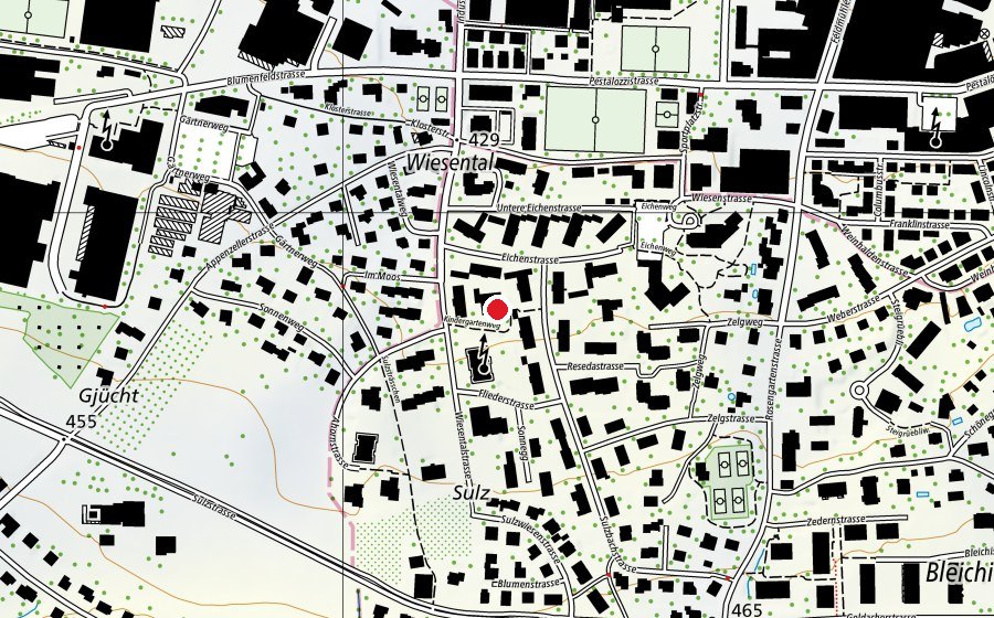 Carte indiquant l’emplacement de Kintergarten Wiesental (École enfantine)