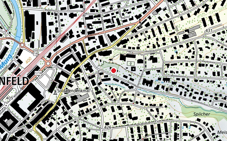 Map showing the location of Kita Bärenhöhle (Kindergarten)