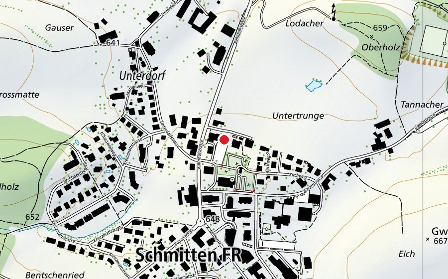Map showing the location of Kita Blau (Kindergarten)