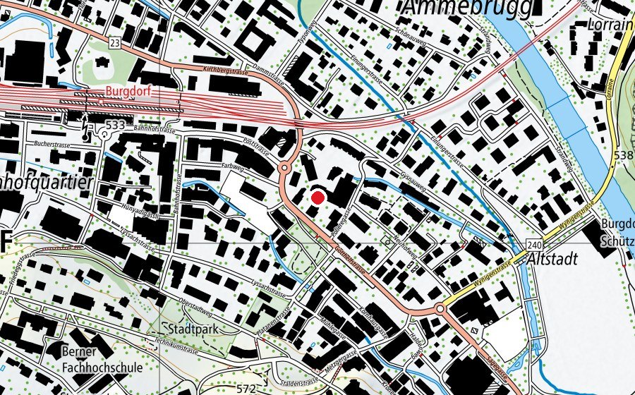 Carte indiquant l’emplacement de Kita Bucher Areal (École enfantine)