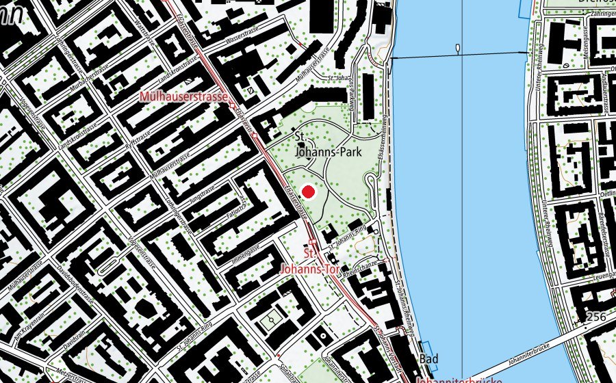 Map showing the location of Kita Familycare St. Johann (Kindergarten)