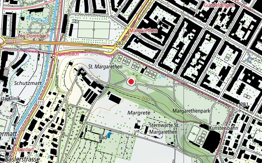 Mappa con la posizione di Kita Margarethengarten (Scuola dell’infanzia)
