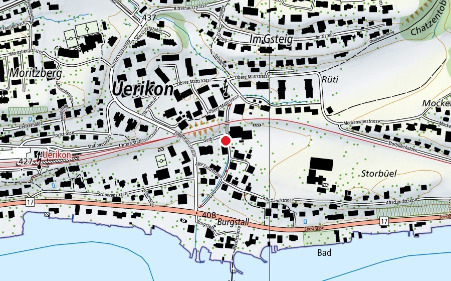 Map showing the location of Kita Müüsliburg (Kindergarten)