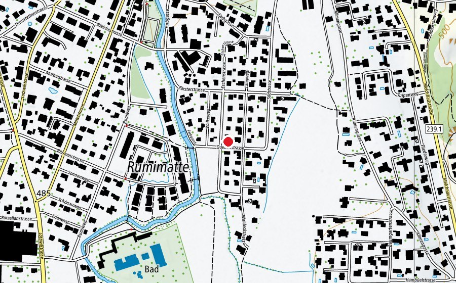 Carte indiquant l’emplacement de Kita Oberlimatte (École enfantine)