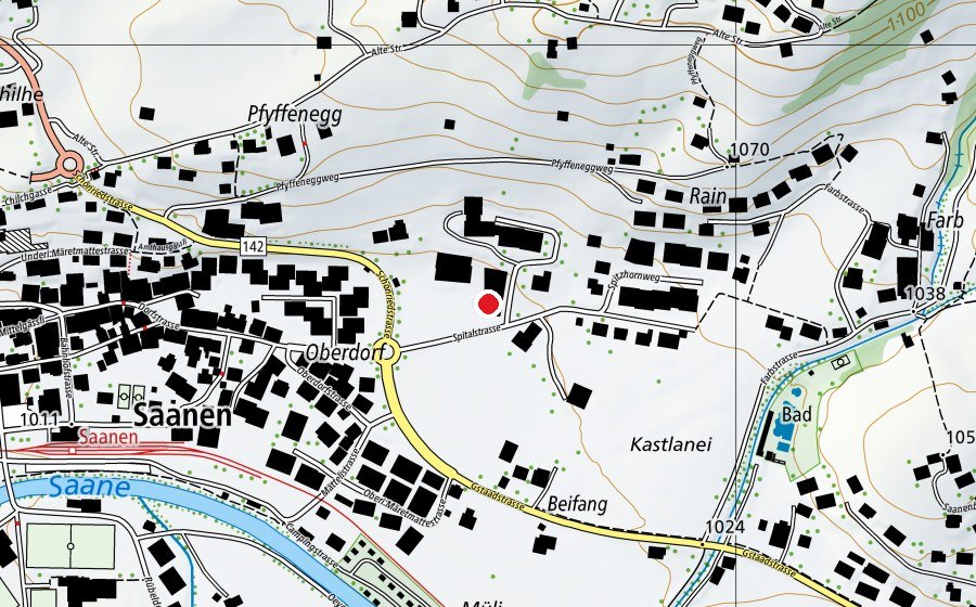 Map showing the location of Kita Saanen (Kindergarten)