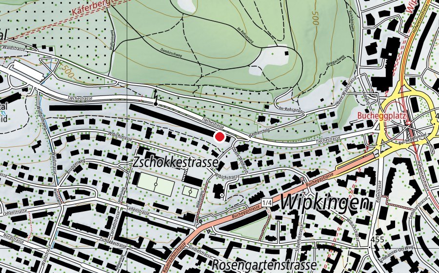 Karte mit dem Standort von Kita Tièchestrasse (Kindergarten)