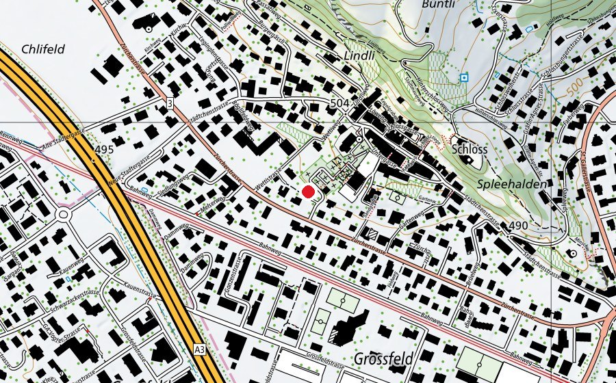 Map showing the location of KITASA Kindertagesstätte Sargans (Kindergarten)