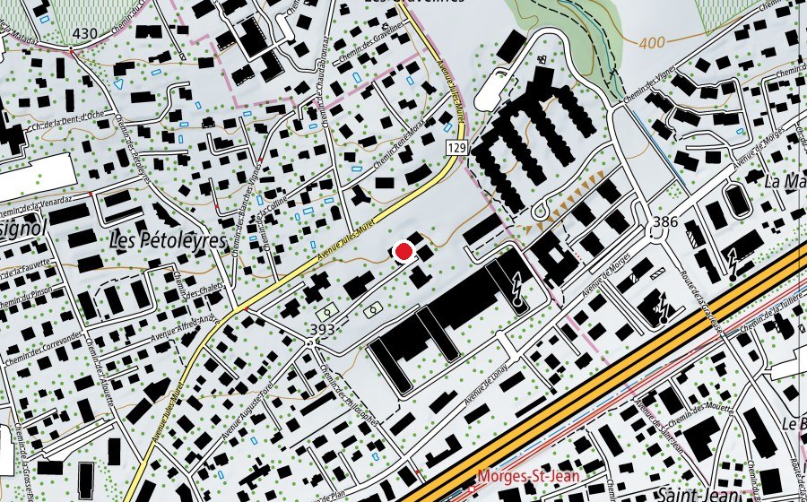 Carte indiquant l’emplacement de La Cajole (École enfantine)