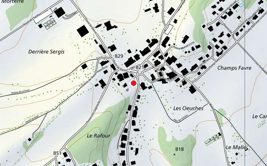 Carte indiquant l’emplacement de La Luciole (École enfantine)