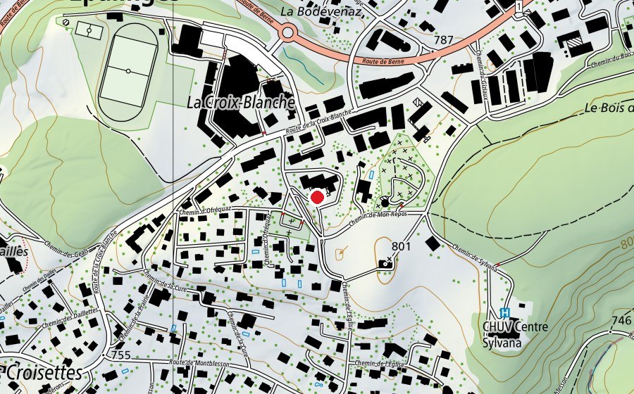 Map showing the location of La Marelle (Kindergarten)