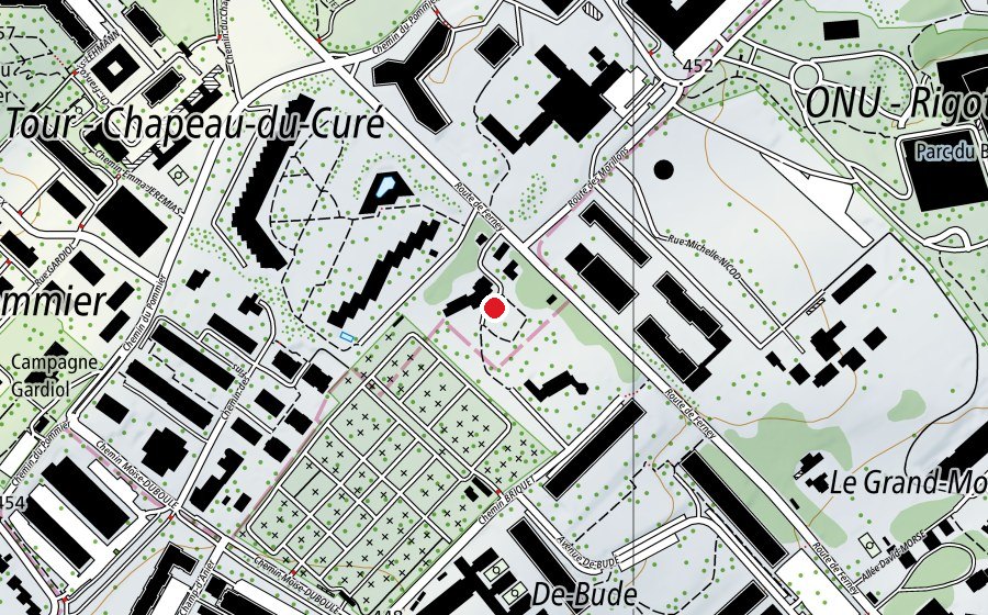 Map showing the location of La Petite Maisonnée (Kindergarten)