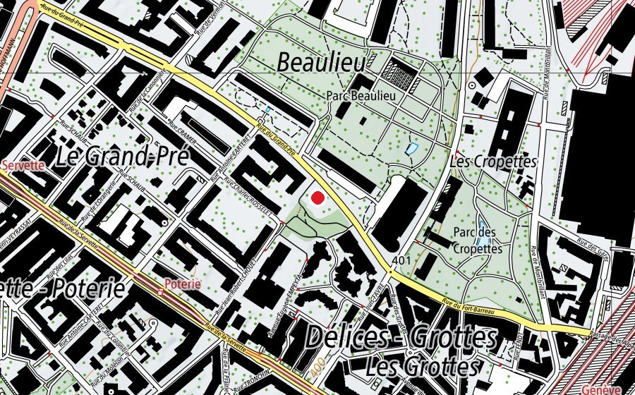 Carte indiquant l’emplacement de La Toupie (École enfantine)