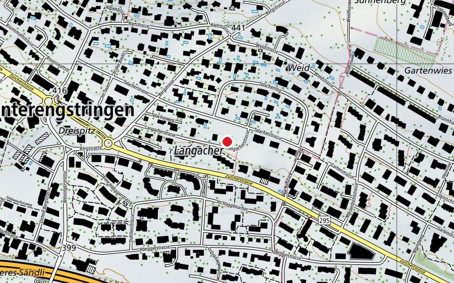 Map showing the location of Langacher (Kindergarten)