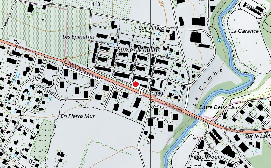 Map showing the location of Les p'tites couleurs (Kindergarten)