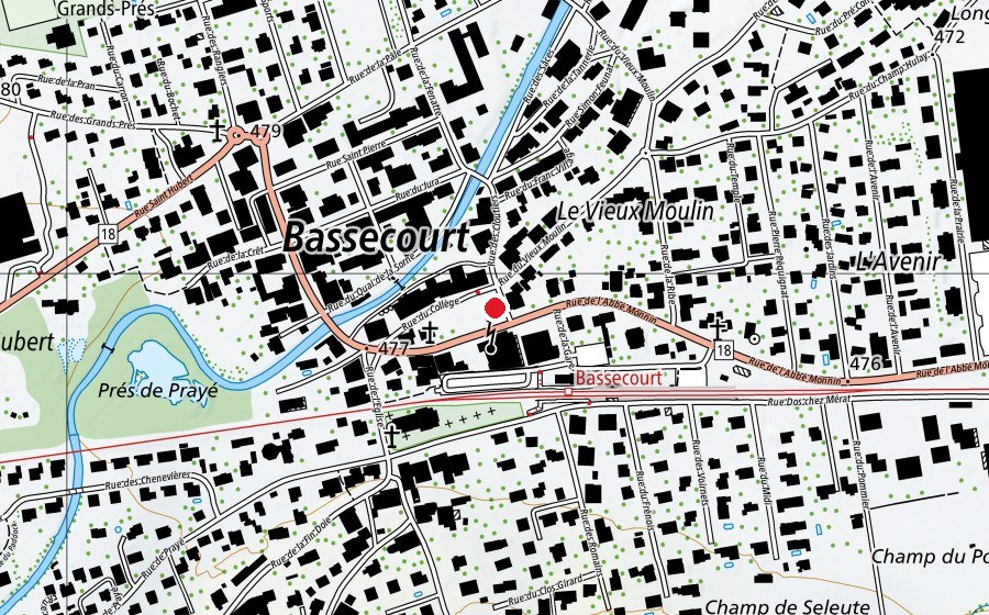 Map showing the location of Les Patachous (Kindergarten)