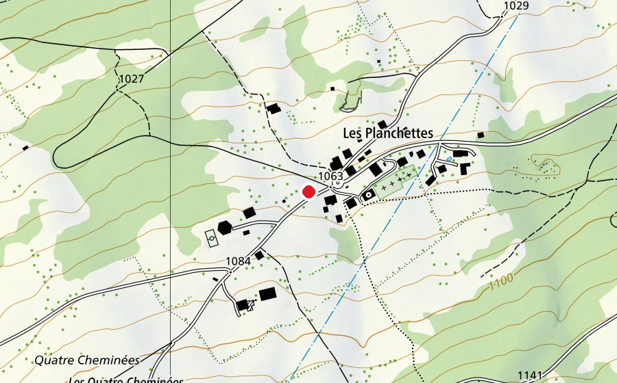 Map showing the location of Les Tilleuls (Kindergarten)