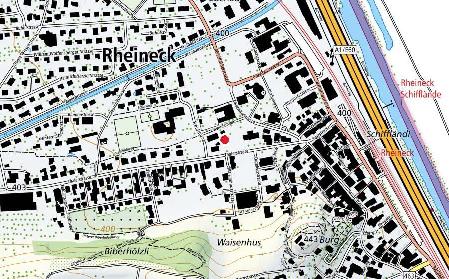 Carte indiquant l’emplacement de Löwenhof (École enfantine)