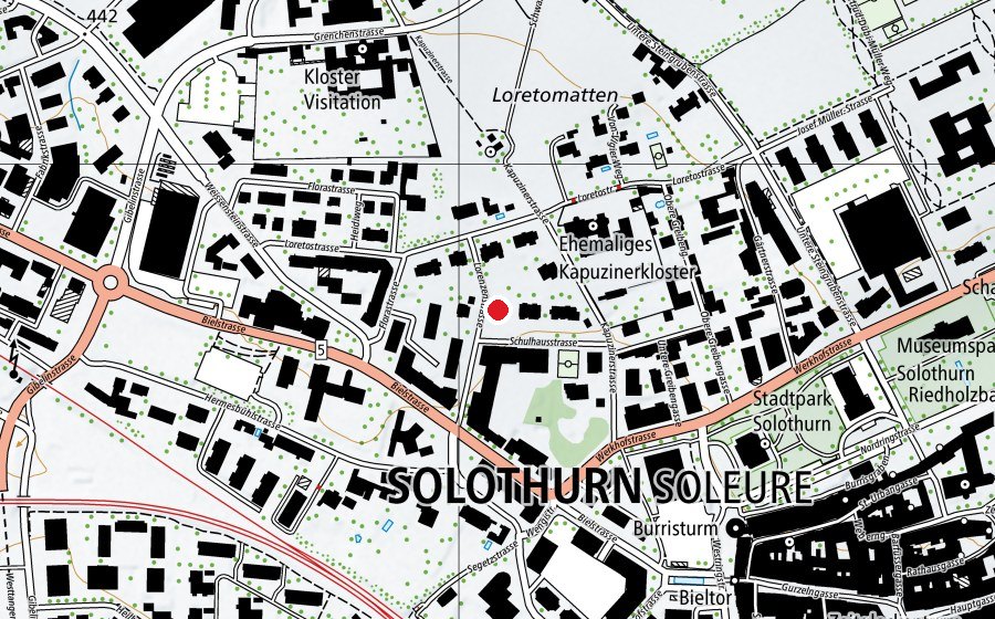 Carte indiquant l’emplacement de Lorenzen (École enfantine)