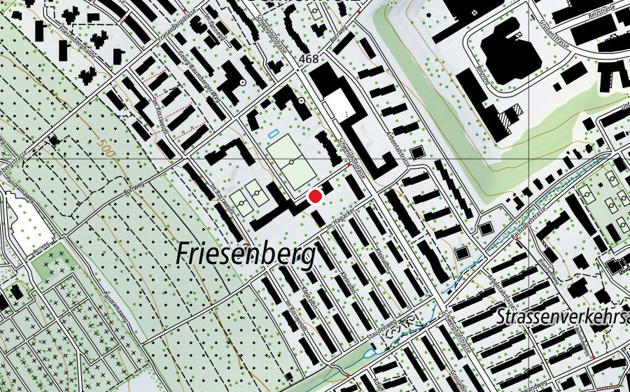 Carte indiquant l’emplacement de Mittag-Abendhort Friesenberg (École enfantine)