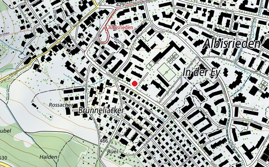 Mappa con la posizione di Mittag-/Abendhort Triemli 1 (Scuola dell’infanzia)