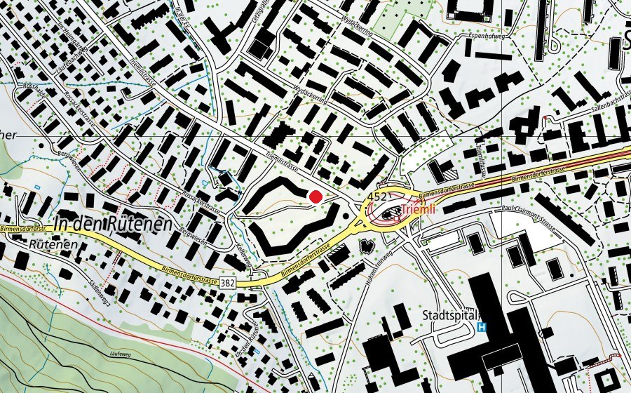 Mappa con la posizione di Mittag-/Abendhort Triemli 3 (Scuola dell’infanzia)