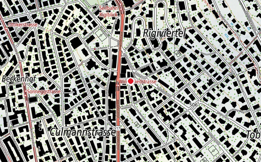 Carte indiquant l’emplacement de Montessori Kindergarten Sonne (École enfantine)