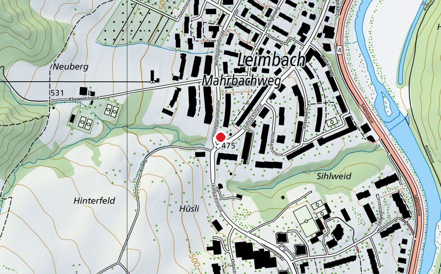 Mappa con la posizione di Morgentisch Sihlweid 4, Mittag-/Abendhort Sihlweid 2A + 2B (Scuola dell’infanzia)