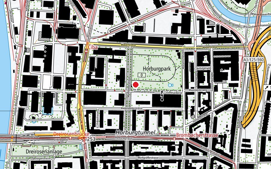 Map showing the location of Novartis Tagesheim (Kindergarten)