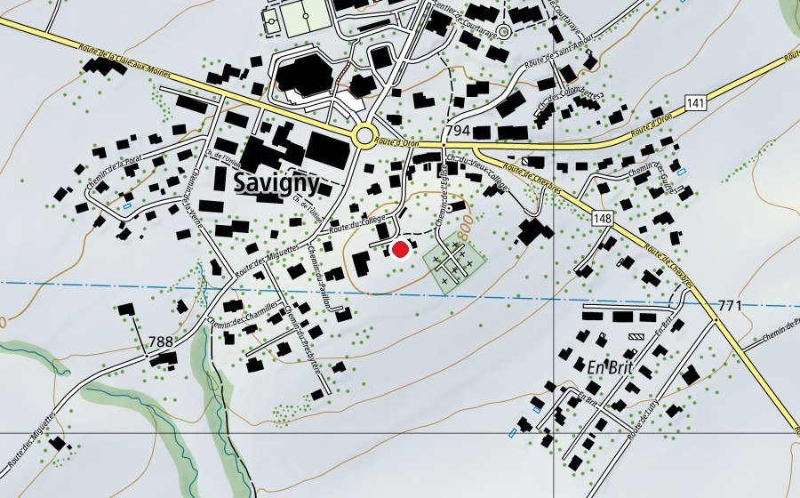 Map showing the location of Nurserie et jardin d'enfants (Kindergarten)