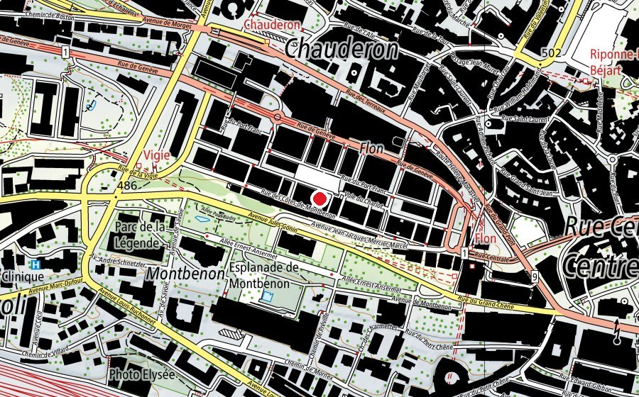 Map showing the location of P'tit flon (Kindergarten)