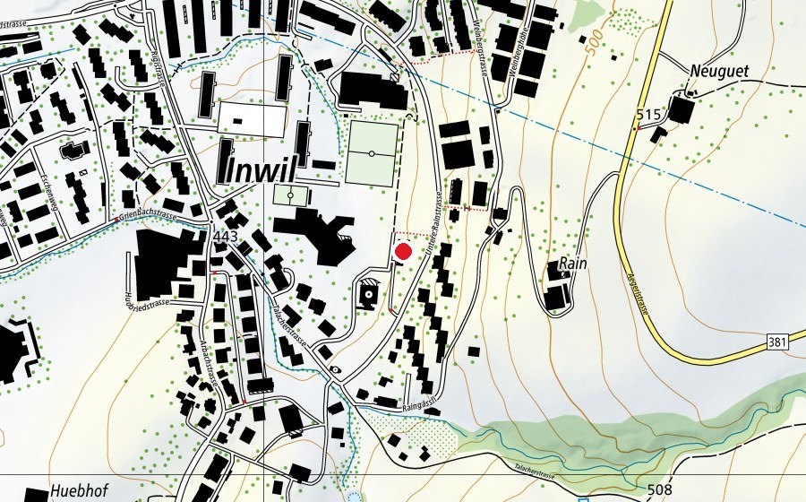 Carte indiquant l’emplacement de Rainhalde (École enfantine)