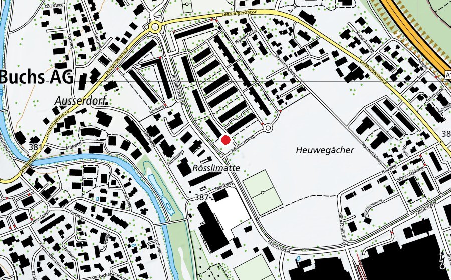 Map showing the location of Rösslimatte (Kindergarten)