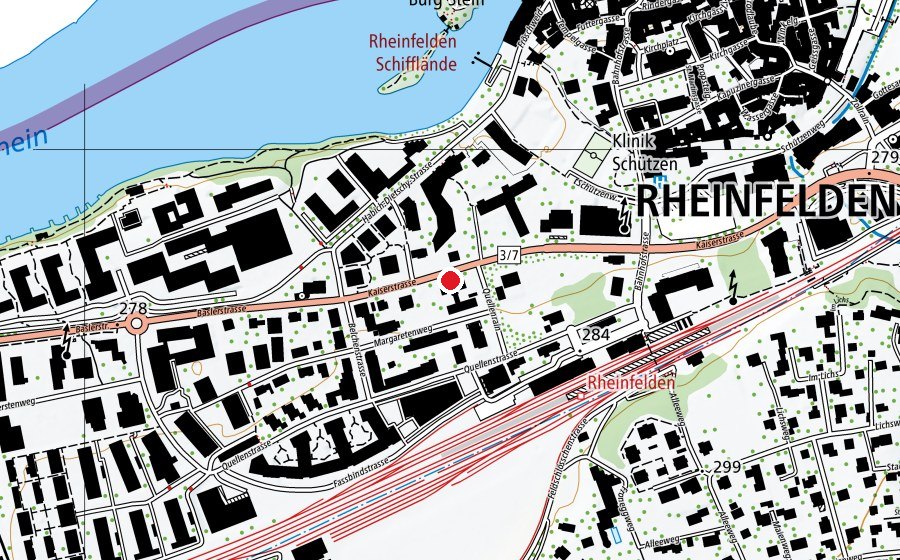 Karte mit dem Standort von Rudolf Steiner Kindergarten Rheinfelden (Kindergarten)
