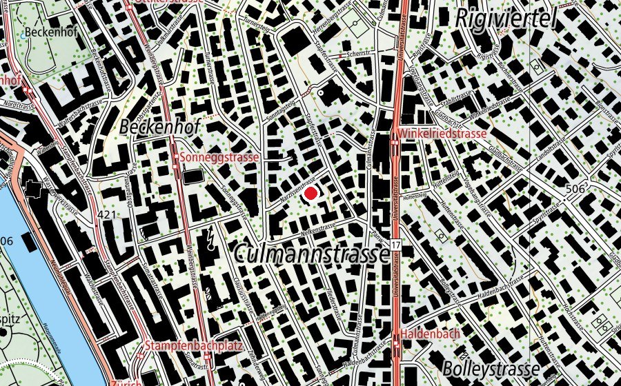 Map showing the location of Russischer Kindergarten (Kindergarten)