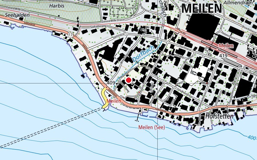Map showing the location of Schnäggehüsli (Kindergarten)