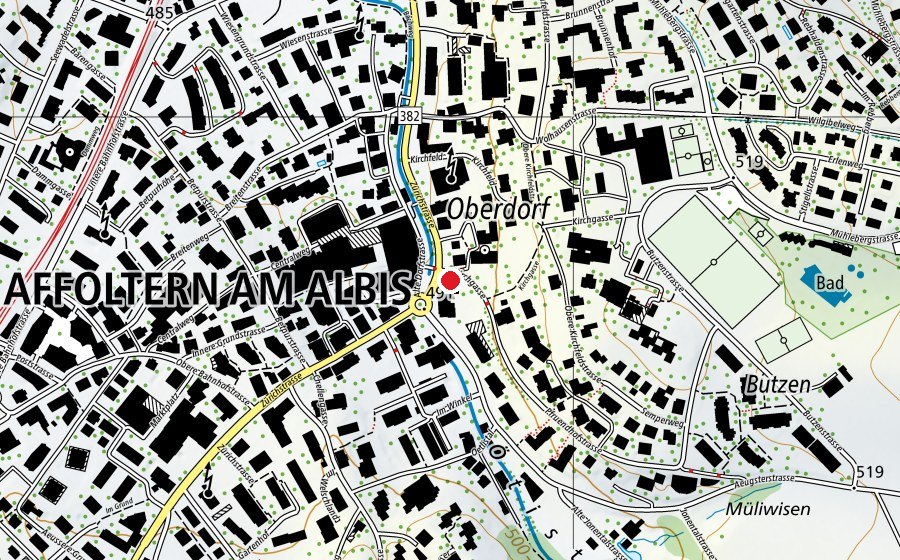 Map showing the location of Schülerhort "Naville-Haus" (Kindergarten)