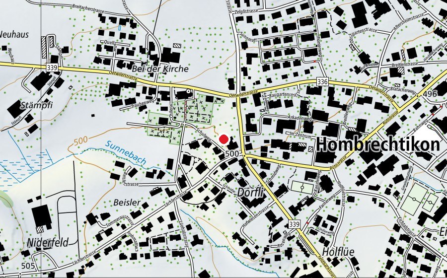 Mappa con la posizione di Schulhaus/Kindergarten Altes Dörfli (Scuola dell’infanzia)