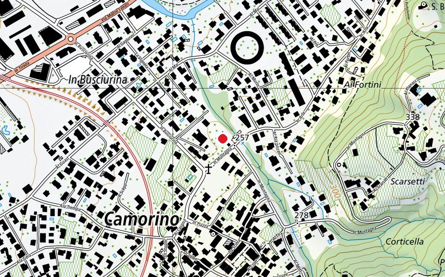 Map showing the location of Scuola dell’infanzia Camorino (Kindergarten)