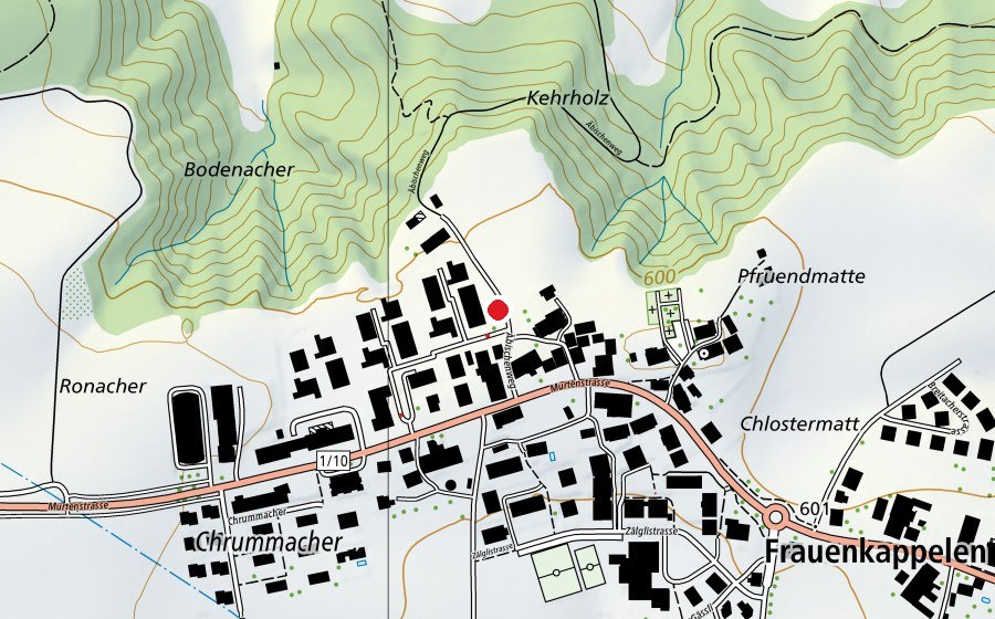 Map showing the location of Spielgruppe Frauenkappelen (Kindergarten)