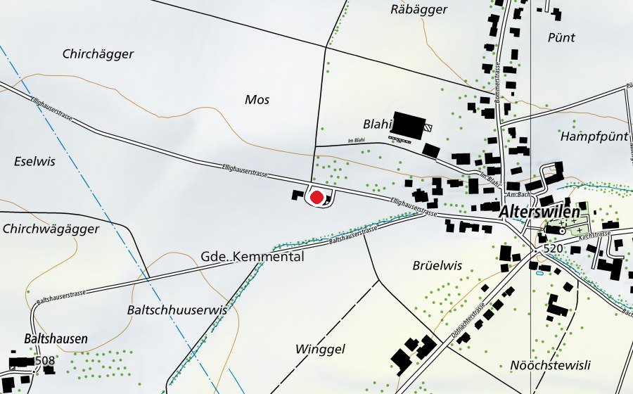 Carte indiquant l’emplacement de Spielgruppe Kemmental (École enfantine)