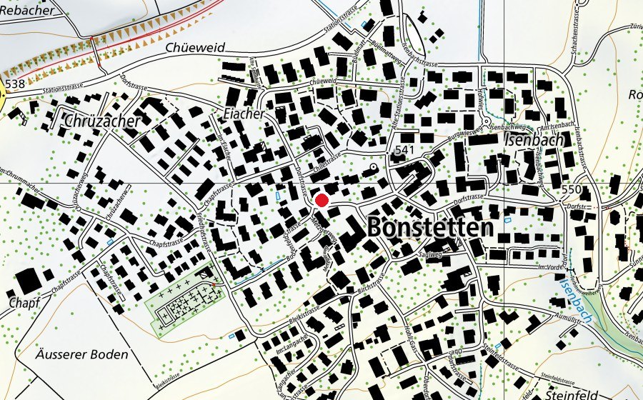 Map showing the location of Spielgruppe Sunneschii (Kindergarten)