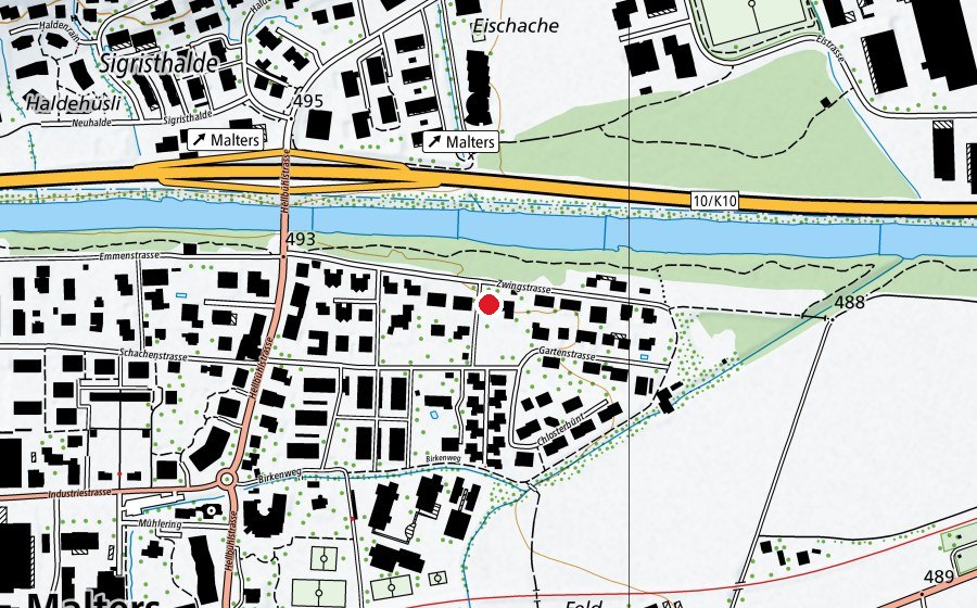 Mappa con la posizione di Spielgruppe Zwärgehuus (Scuola dell’infanzia)