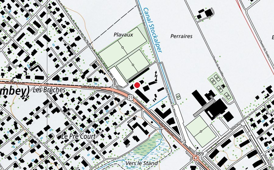 Map showing the location of Structures jeunesse des Plavaux (Kindergarten)