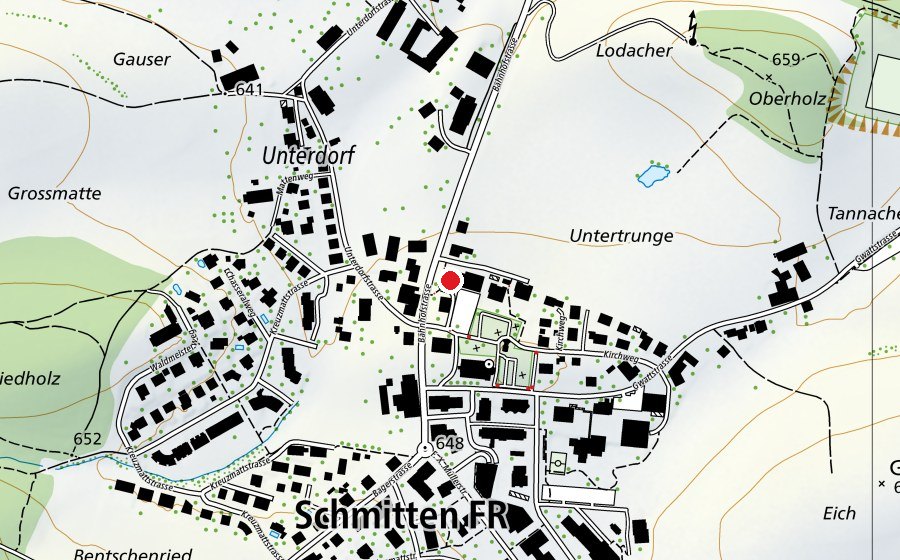 Carte indiquant l’emplacement de TAF (École enfantine)